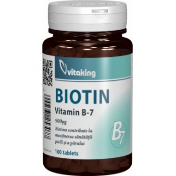 Vitamina B7 (Biotina) 900 mcg, 100 comprimate
