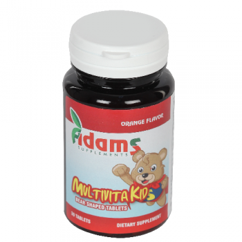 MultiVitaKid - Multivitamine pentru copii cu gust de Portocale, 30 tablete masticabile