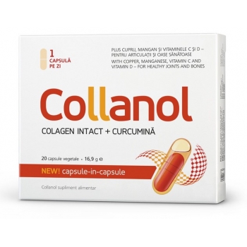 Collanol - Complex Colagen Intact si Curcumina, 845 mg, 20 capsule vegetale