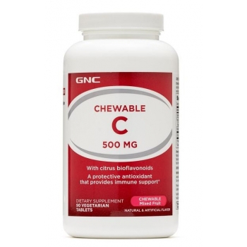 GNC Vitamina C Masticabila 500 mg , 90 tablete